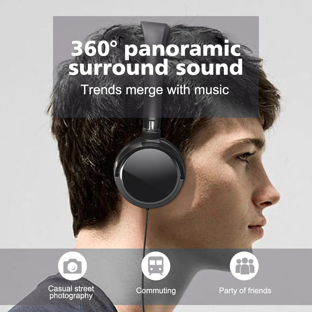 Wired 3.5mm/Type-C Headphones Noise Cancelling Business Over Ear Headset Flexible Adjustable Stereo Earphones for PC MP3 Mobile