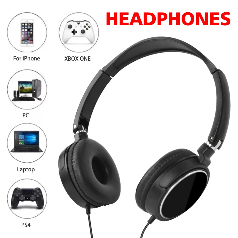 Wired 3.5mm/Type-C Headphones Noise Cancelling Business Over Ear Headset Flexible Adjustable Stereo Earphones for PC MP3 Mobile