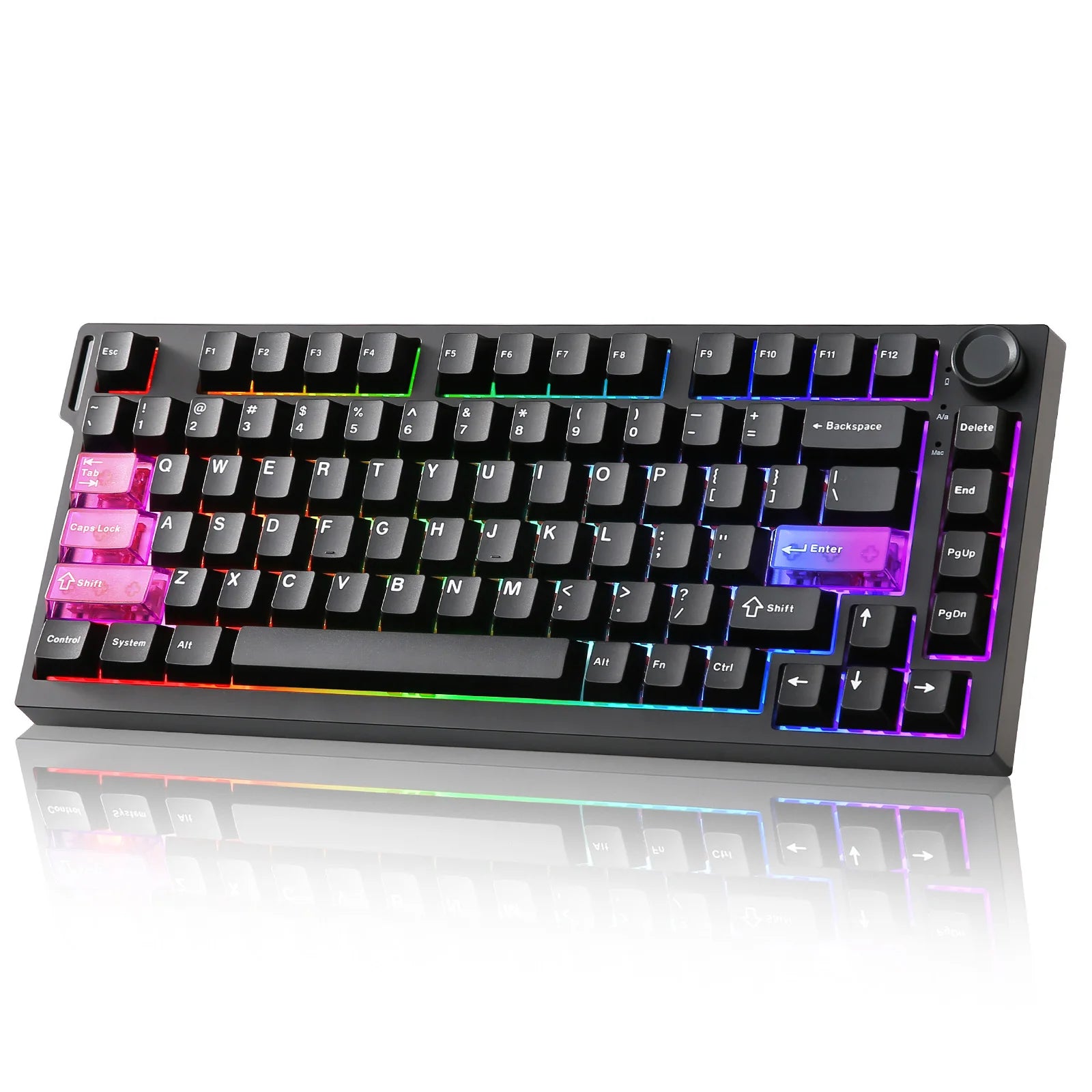 YUNZII RT75 PRO Dual 8K Wireless Gaming Keyboard, Rapid Trigger Mechanical Hall Effect Magnetic Keyboards, RGB Custom SOCD/DKS