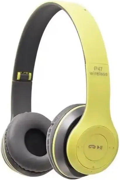 P47 Bluetooth Wireless Headphones Over-Ear Design Plastic Construction with LED Lights Surround Sound for Gaming and School