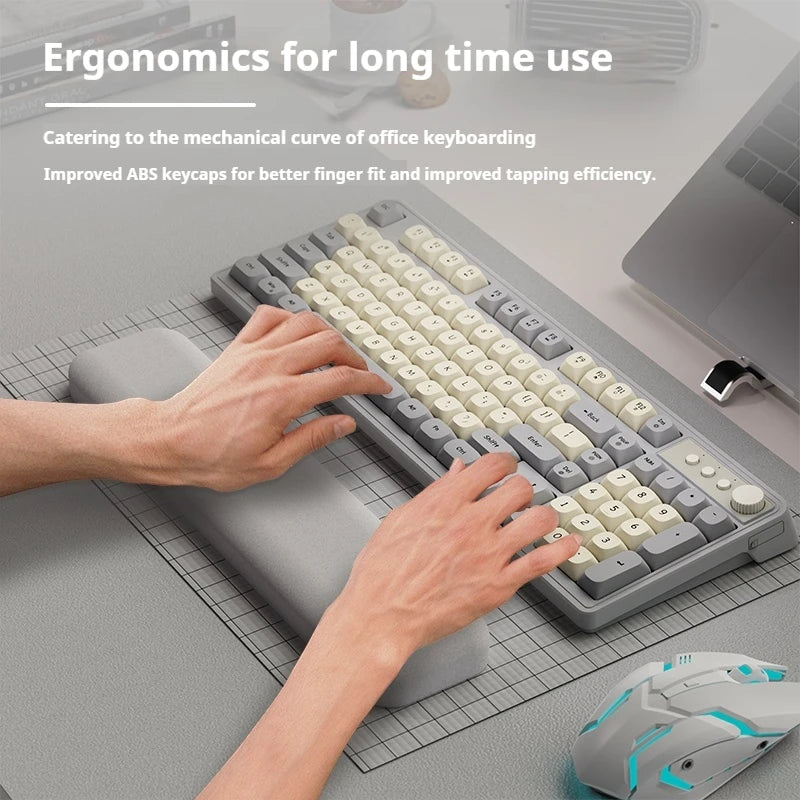 EWEADN G98 Gaming Office Keyboard, film with rainbow Backlit USB Wired Computer External Quiet, Digital area,Digh appearance