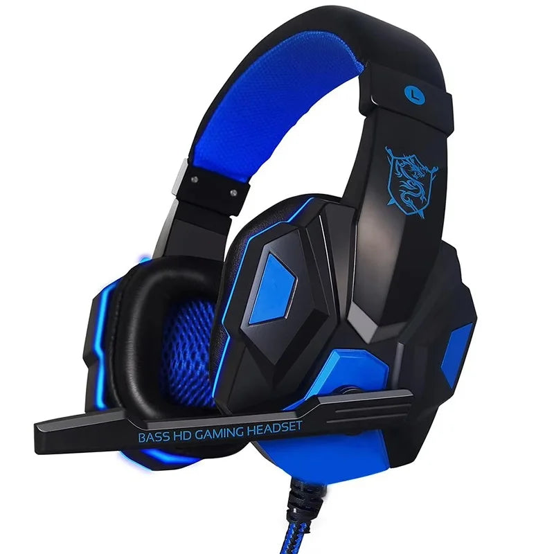 Gaming Headsets Over-Ear 3.5mm Wired Headphones Music Stereo Earphones With Adjustable Microphone For PS4 PS5 Laptop Computer PC