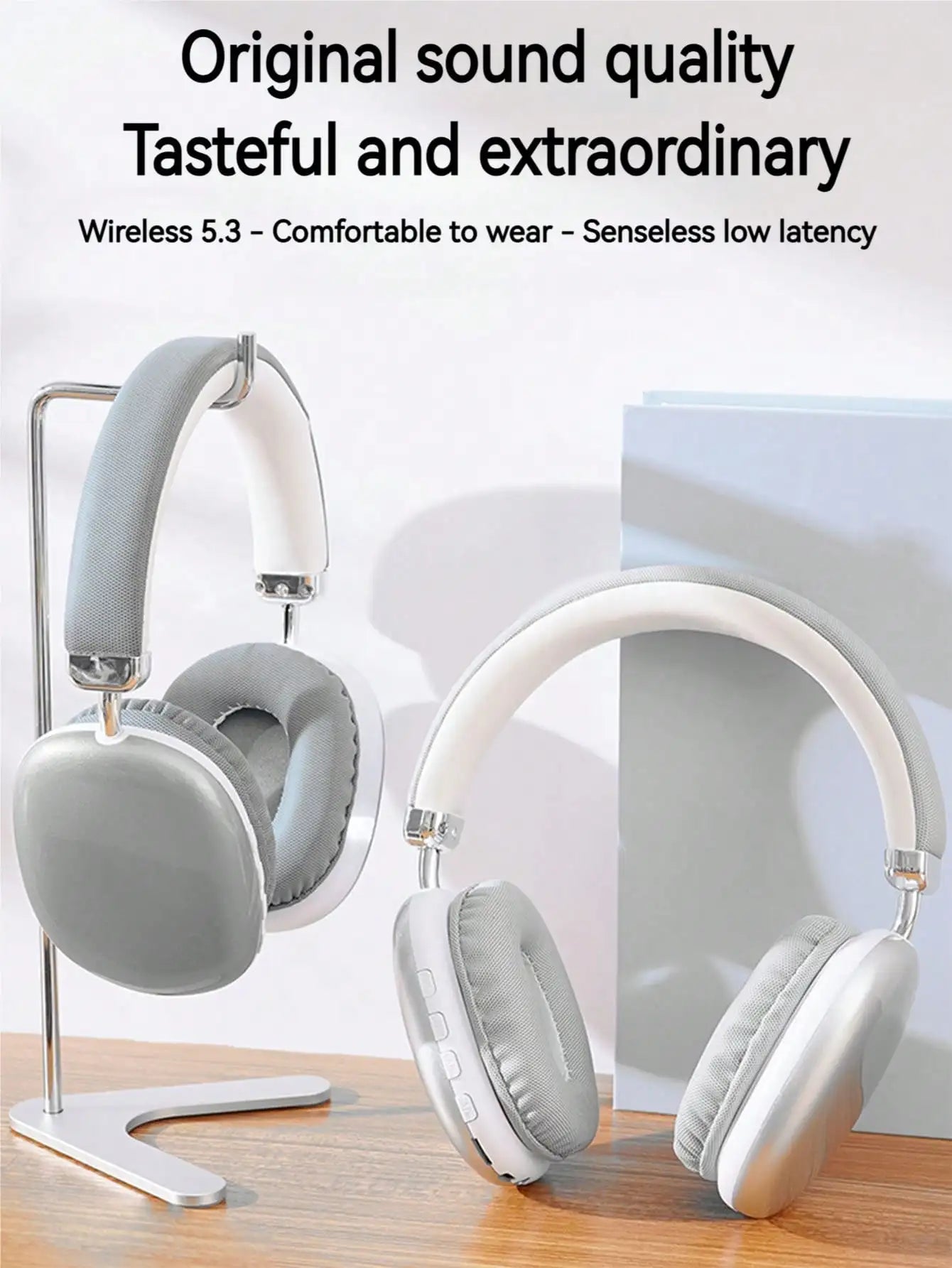 Bluetooth Headphones Over Ear Wireless Headset HiFi Music Gaming Comfortable Mic for iPhone Android PC Travel Sports Gift Unisex