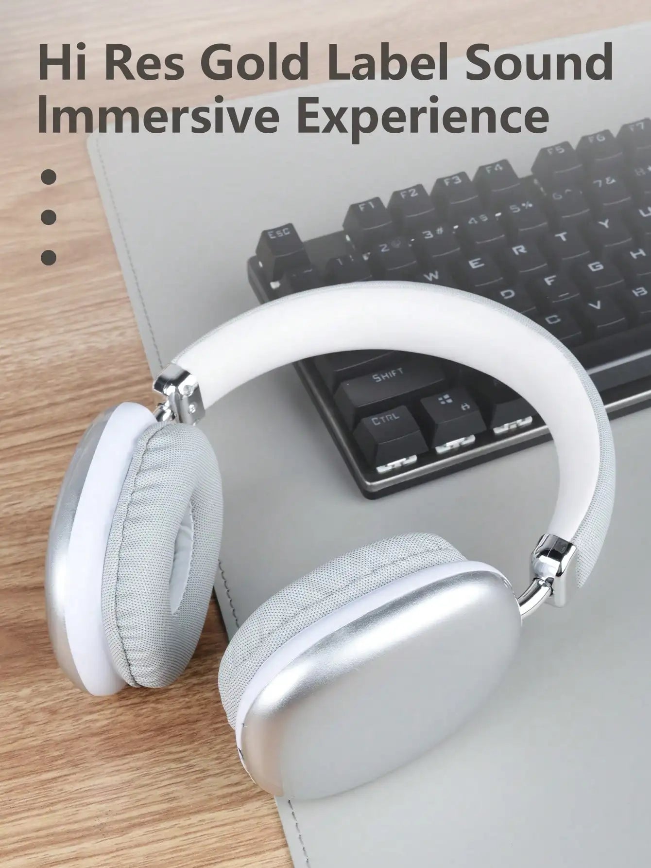 Bluetooth Headphones Over Ear Wireless Headset HiFi Music Gaming Comfortable Mic for iPhone Android PC Travel Sports Gift Unisex