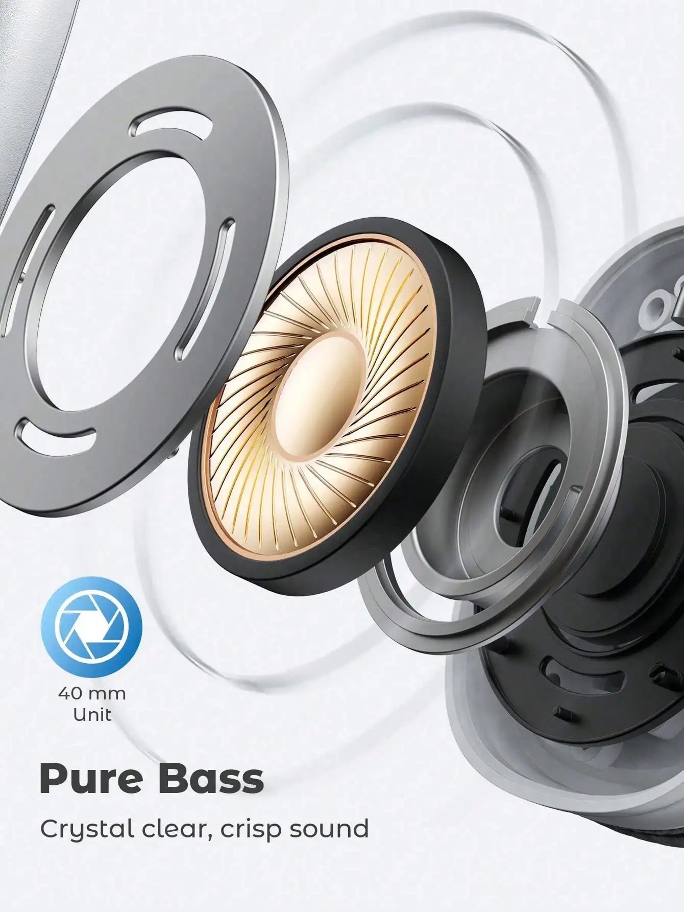 Bluetooth Headphones Over Ear Wireless Headset HiFi Music Gaming Comfortable Mic for iPhone Android PC Travel Sports Gift Unisex