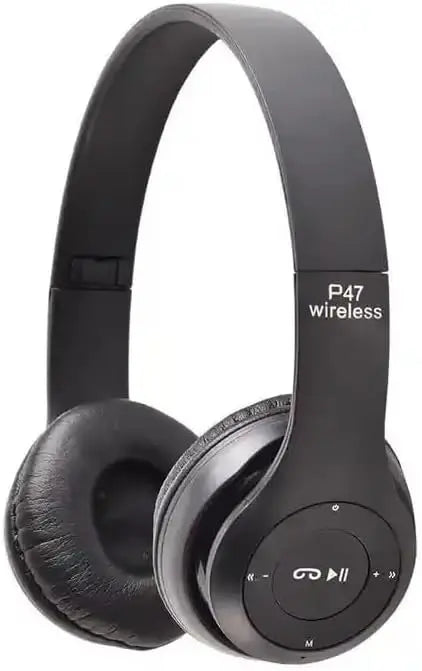 P47 Bluetooth Wireless Headphones Over-Ear Design Plastic Construction with LED Lights Surround Sound for Gaming and School