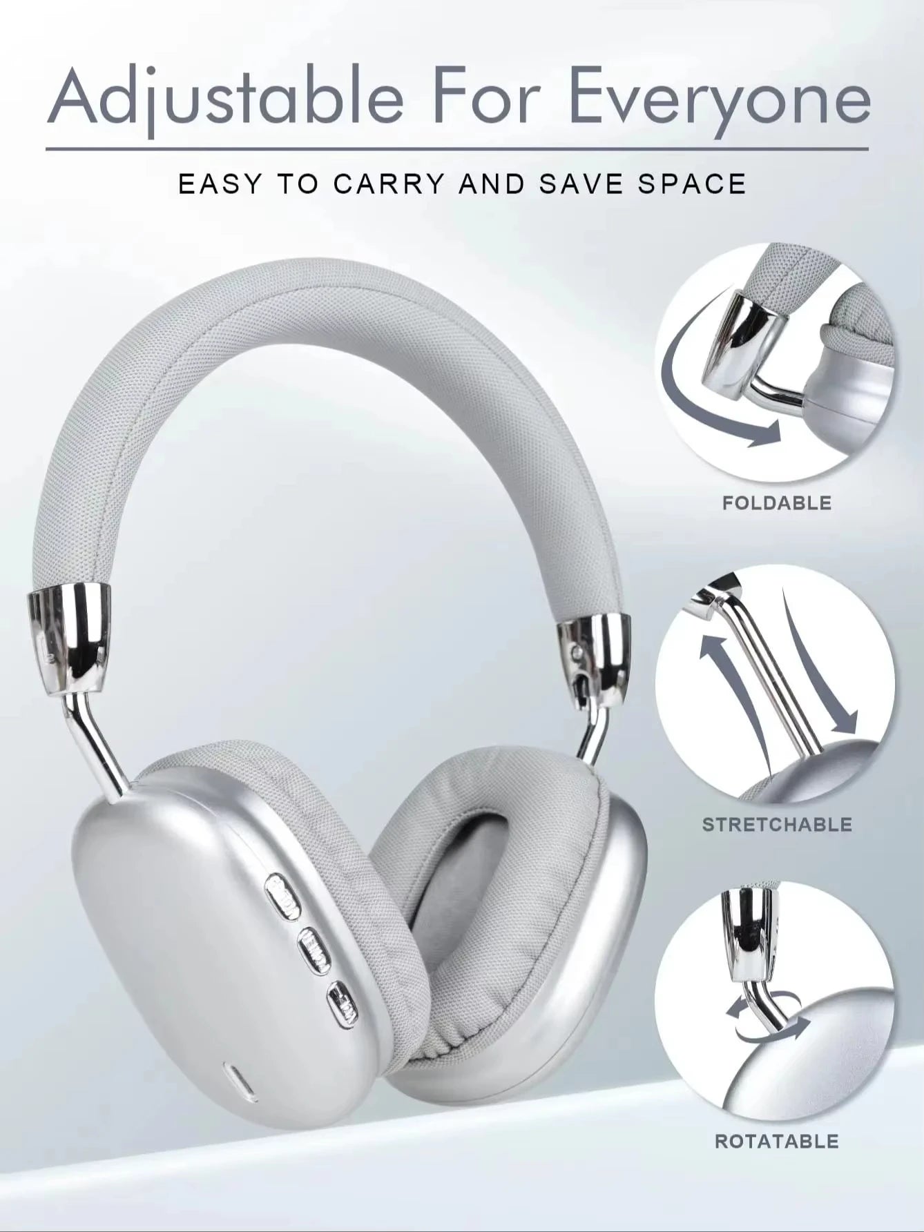 B36 Wireless Bluetooth 5.3 Over-Ear Headphones with ANC Noise Cancelling 8H Playtime Ergonomic Design HD Microphone Foldable